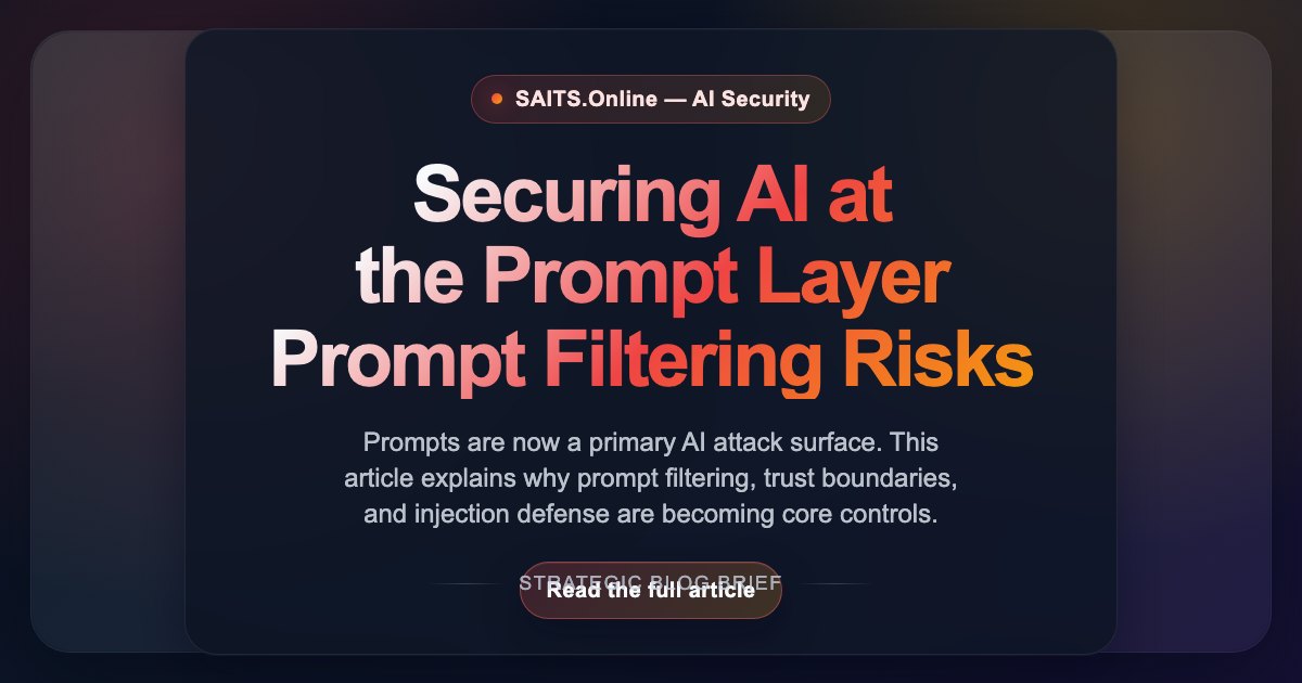 Securing AI at the Prompt Layer: Prompt Filtering Risks
