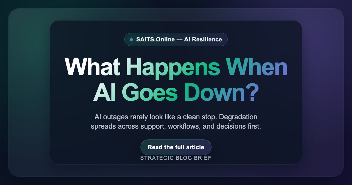 What Happens When AI Goes Down? AI Resilience Risks